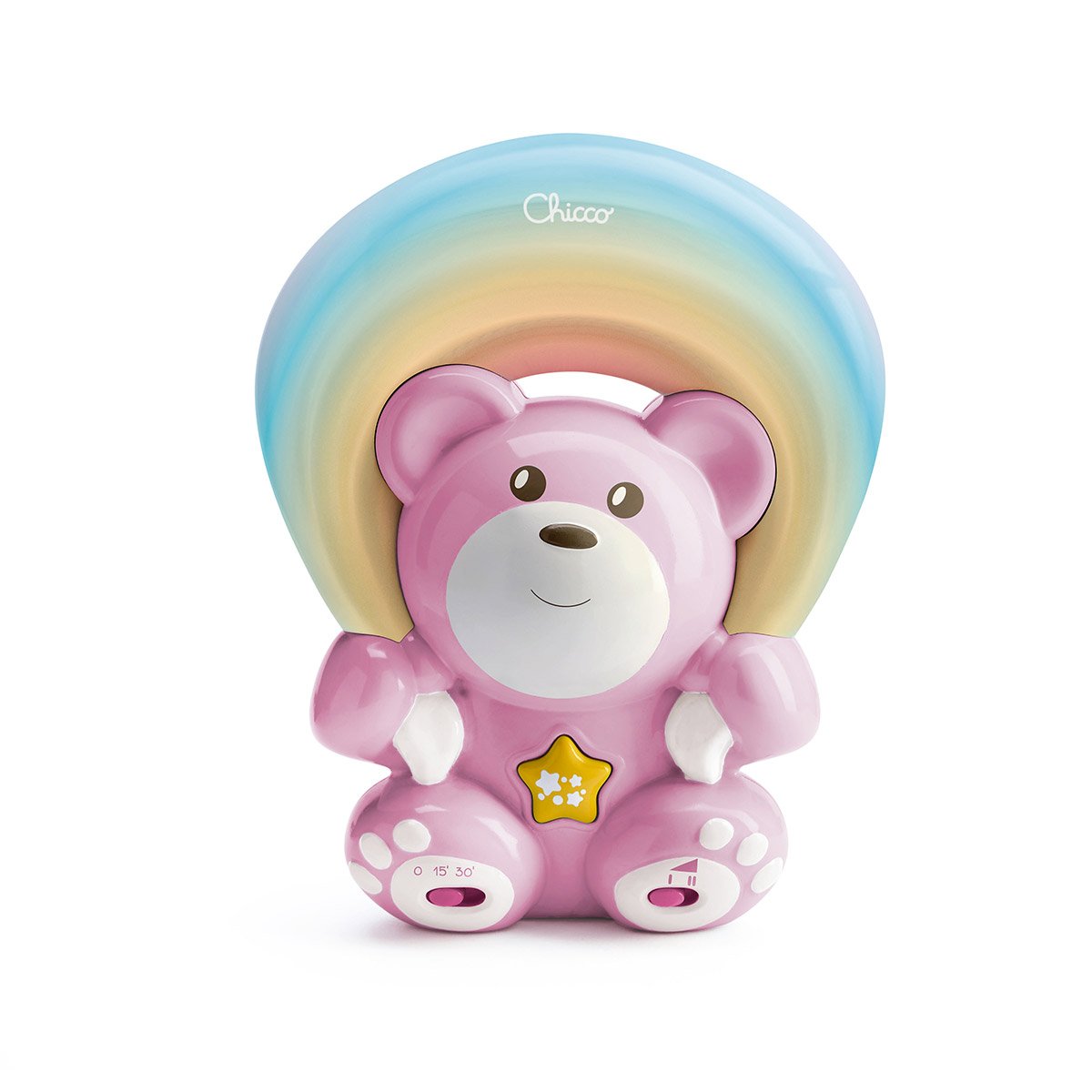 Veilleuse ourson arc-en-ciel rose