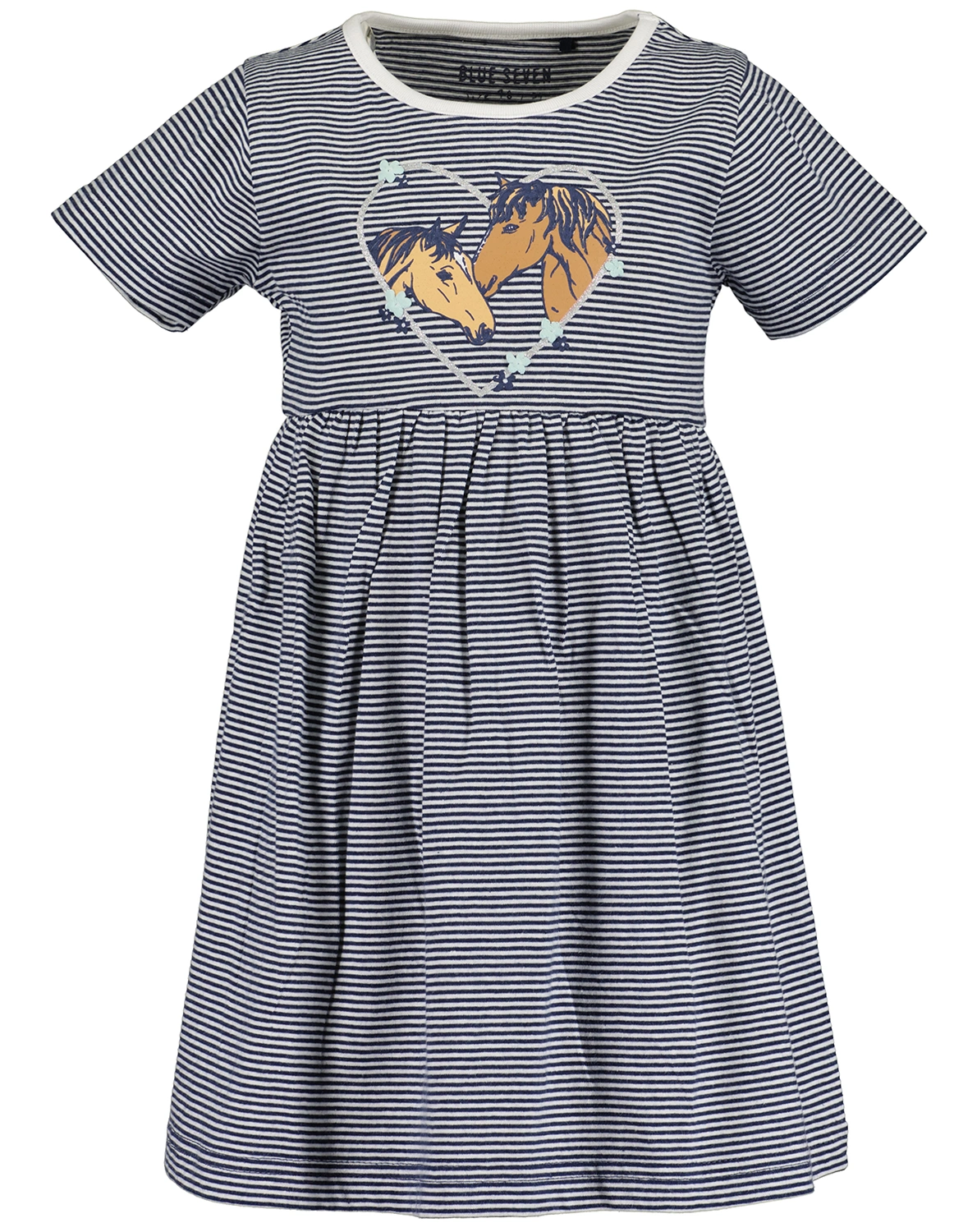 Shirtkleid HORSES in blau/weiß gestreift