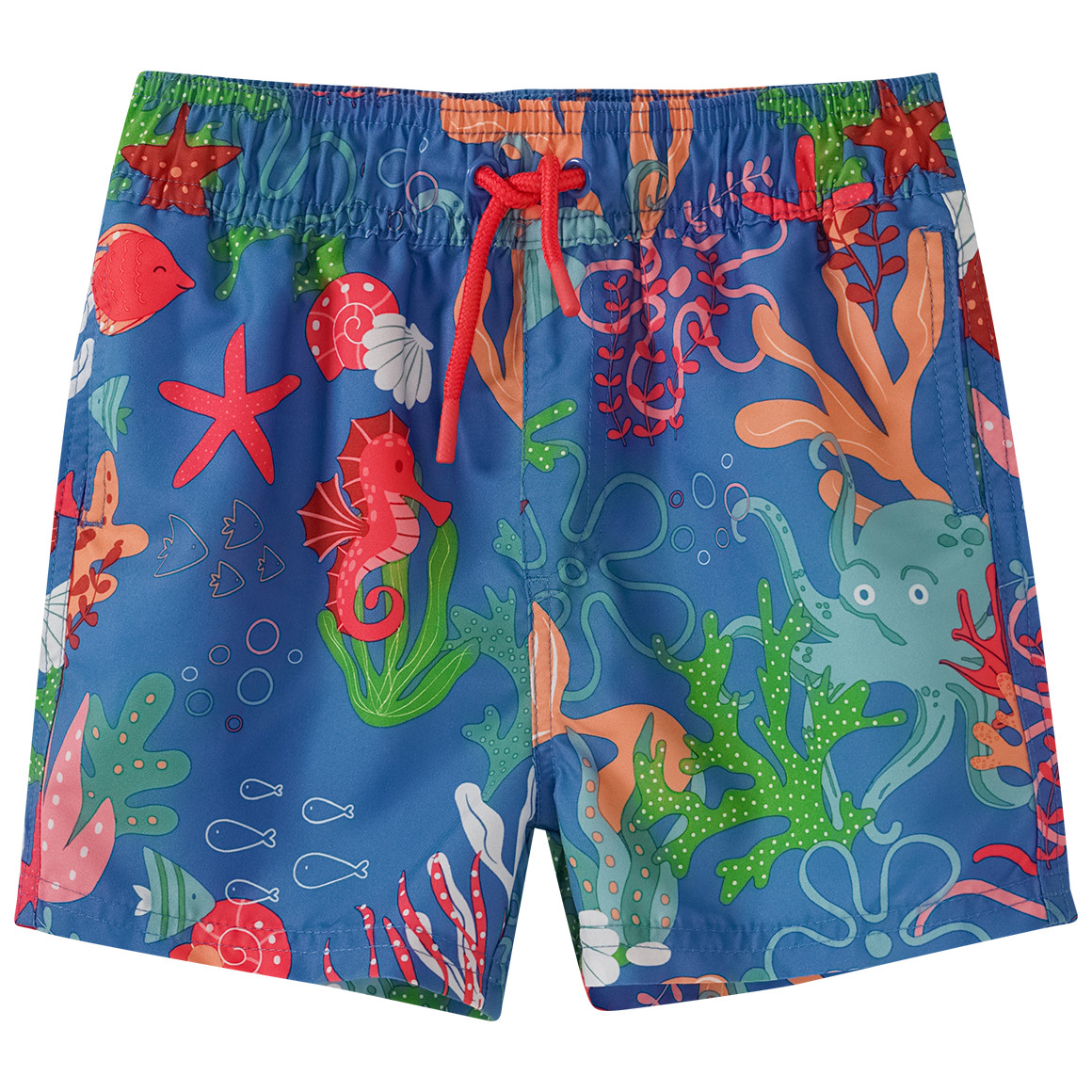 Famy Jungen Badeshorts mit Meerestieren blau / bunt