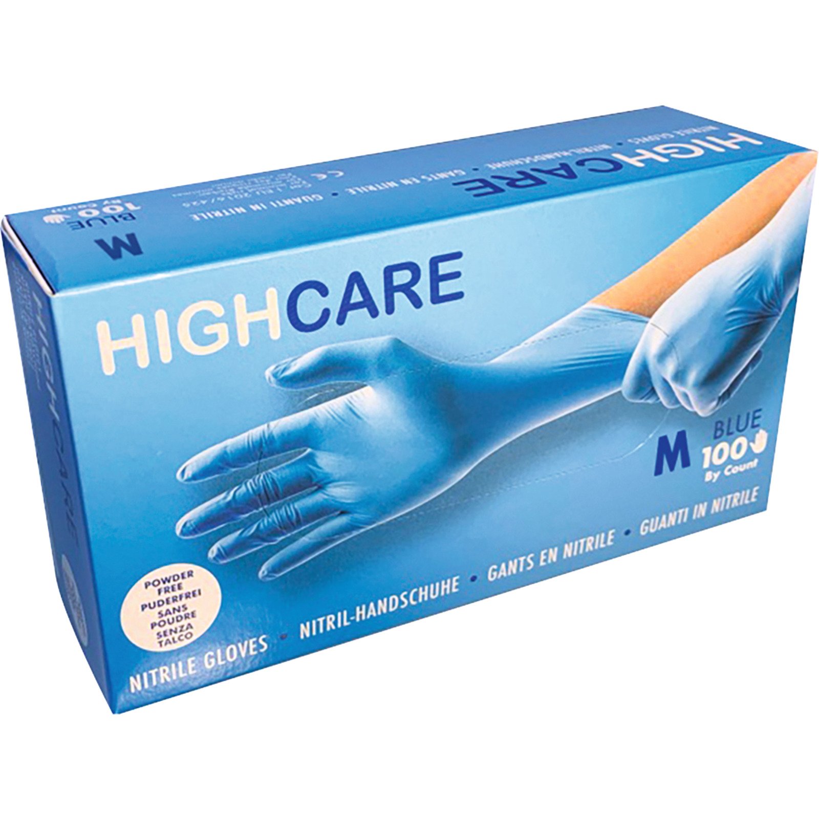 Einweghandschuhe Nitrile 100er M blau Cert: CE Cat. III – Typ P