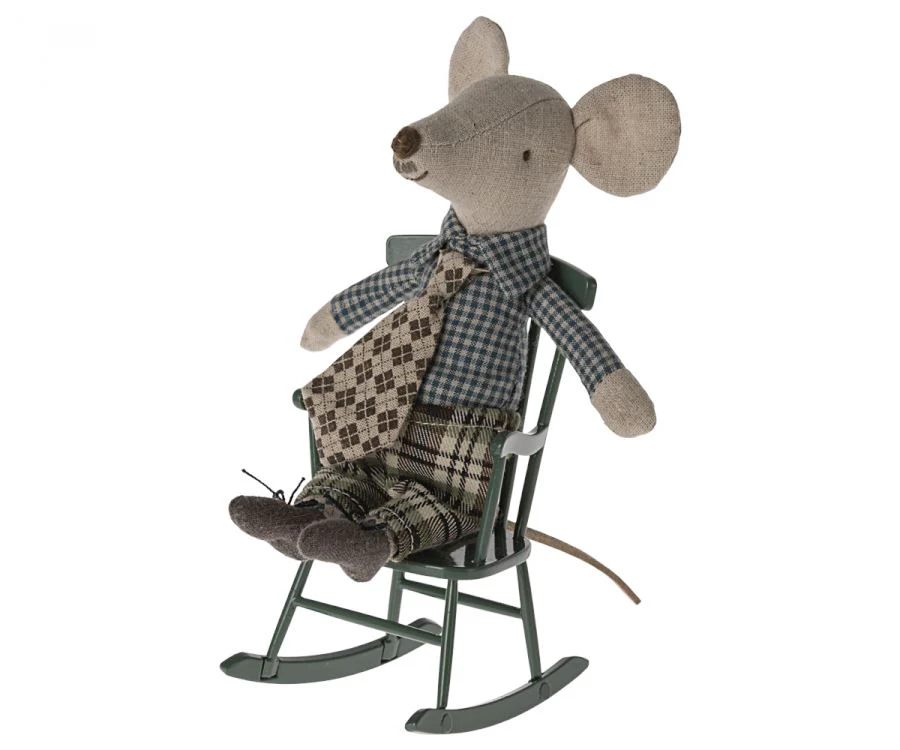 Maileg Rocking Chair, Mouse dark green