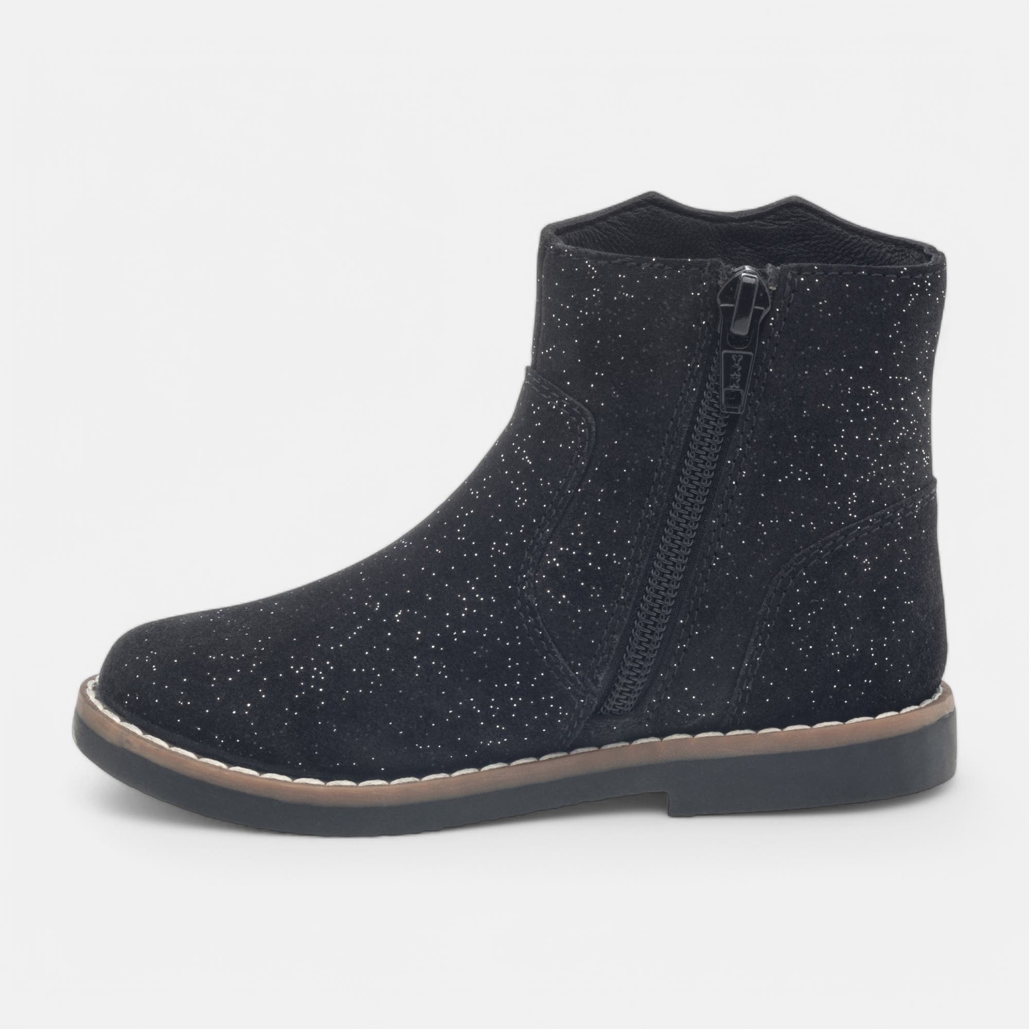 Bottines Fille en cuir noir
