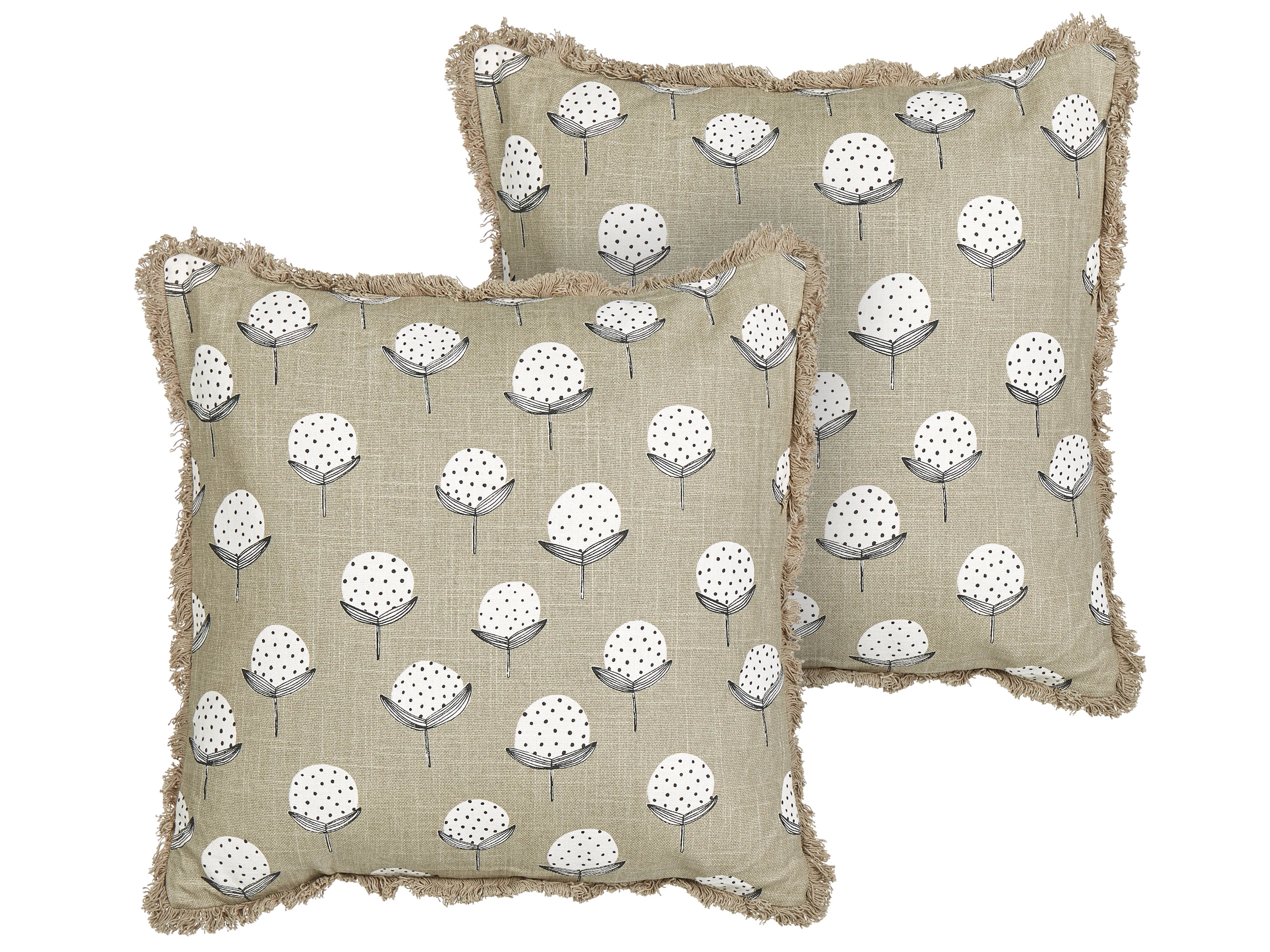 Set van 2 sierkussens PSILOTALES Katoen 45 x 45 cm Beige bloempatroon