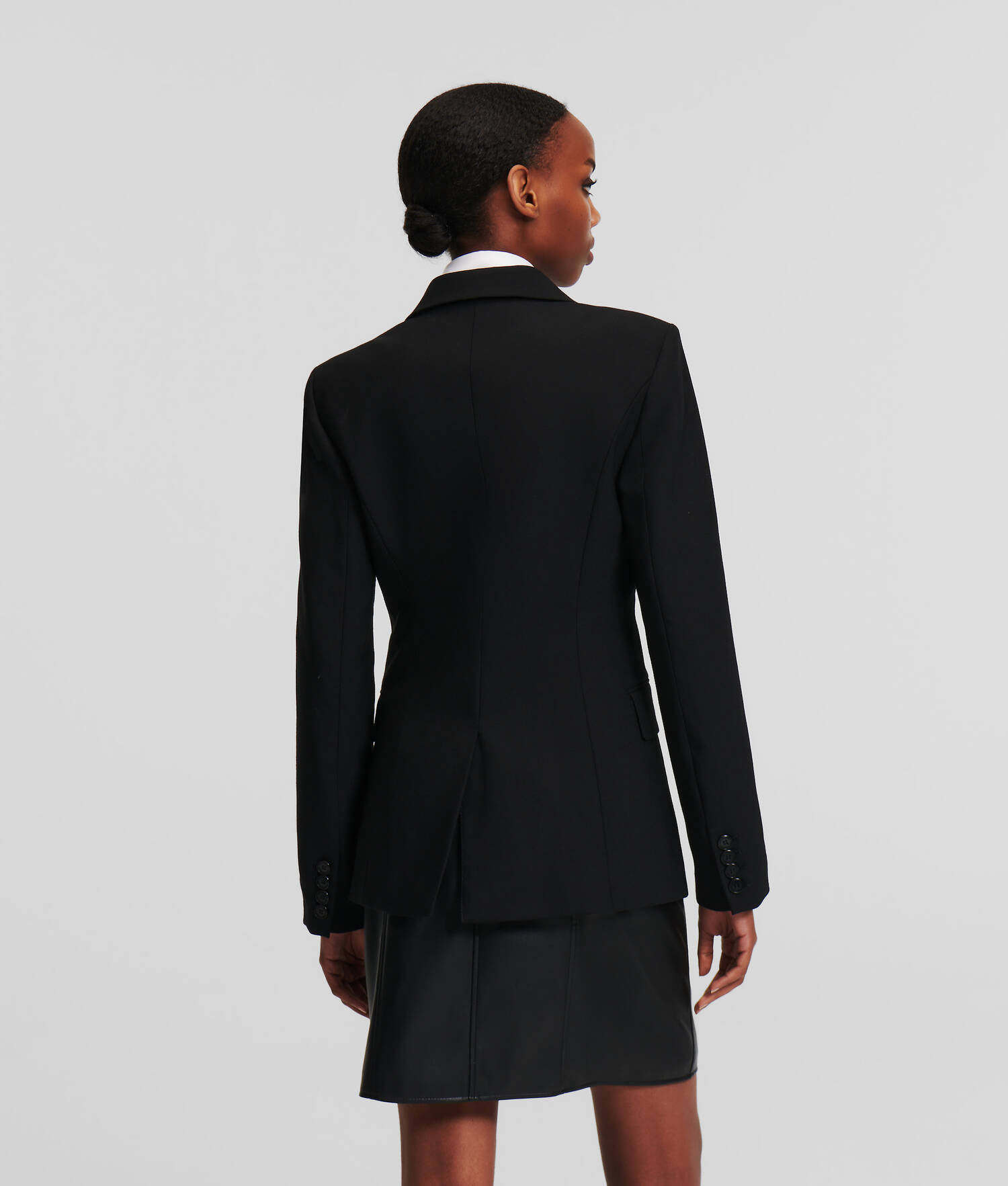 BLAZER À REVERS EN SIMILI-CUIR