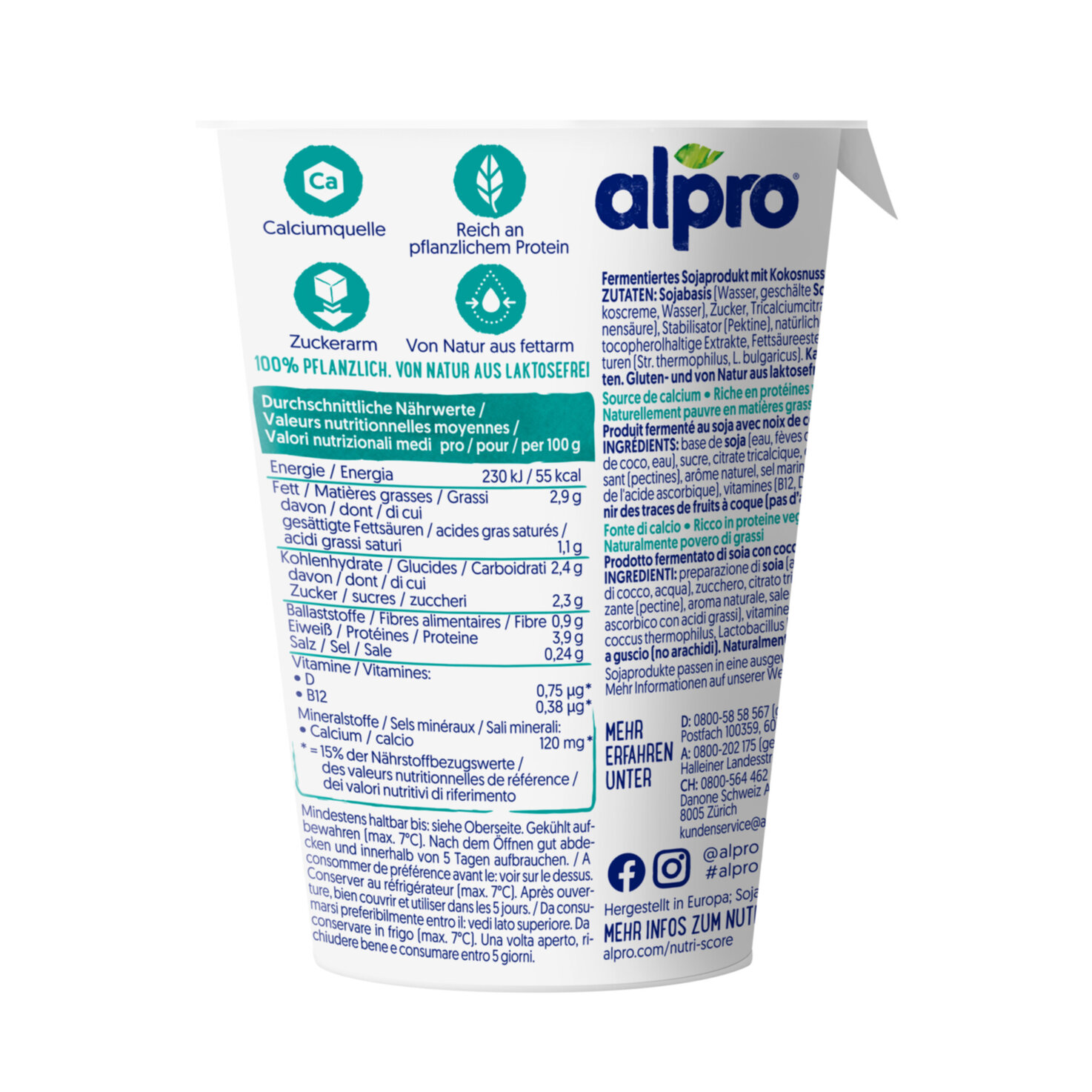 Alpro Soja-Joghurtalternative Natur mit Kokosnuss
