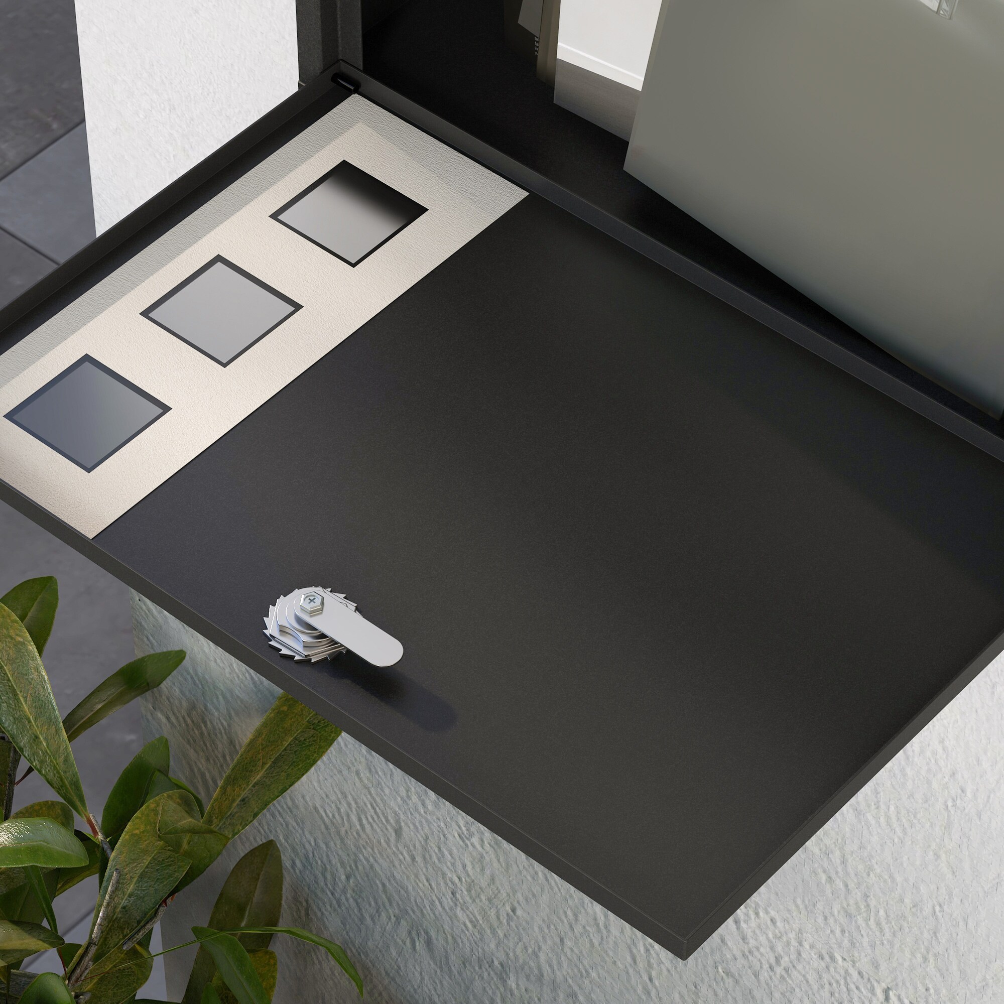 HOMCOM Briefkasten mit Zeitungsfach schwarz 36,5L x 11,5B x 29H cm