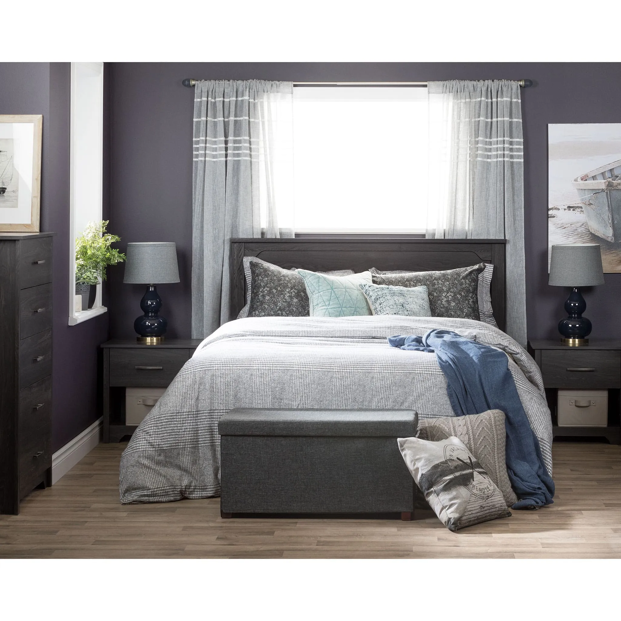 South Shore Commode 5 Tiroirs - Fusion Chêne Gris