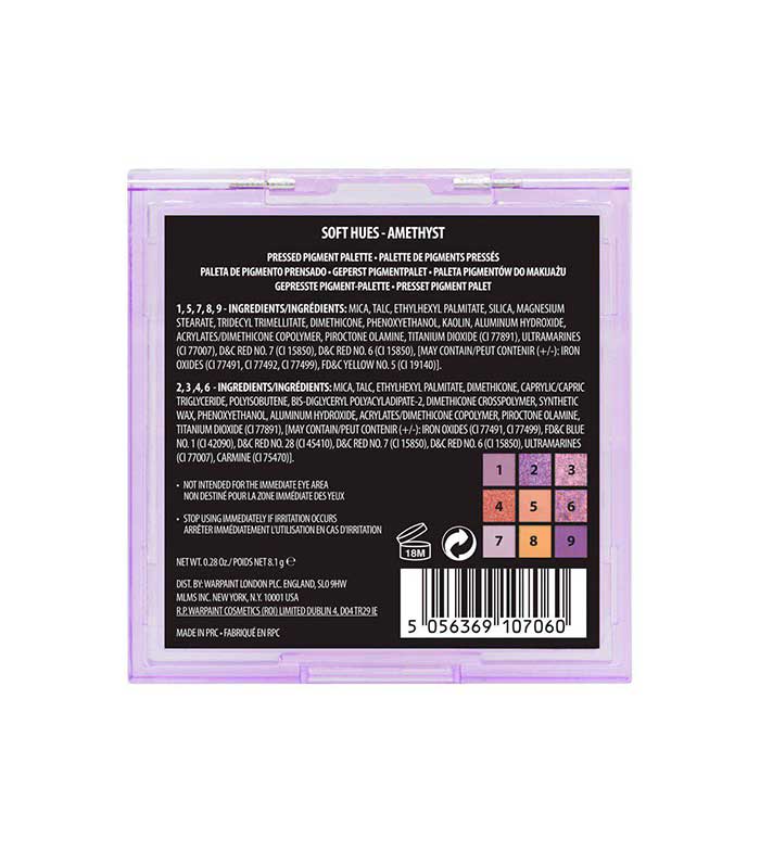 W7 - Paleta de pigmentos prensados Soft Hues - Amethyst