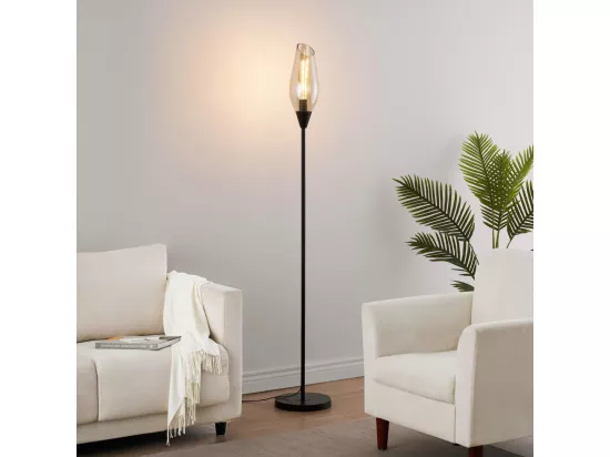 Grande lampe abat-jour verre ambré - Barletto