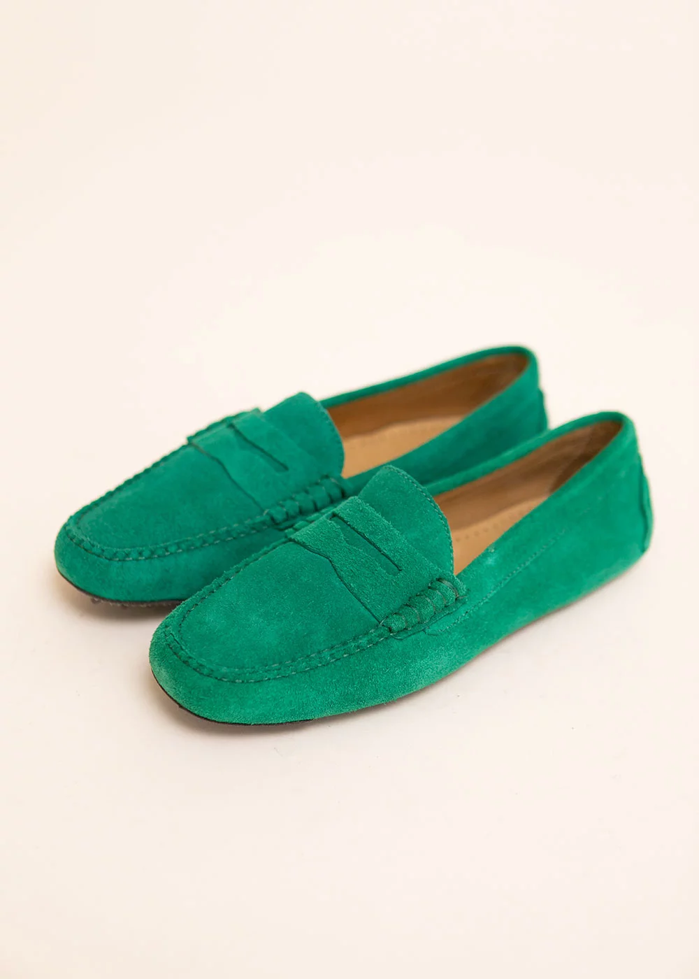 MOCCASSIN BUCK DRIVER VELOURS VERT