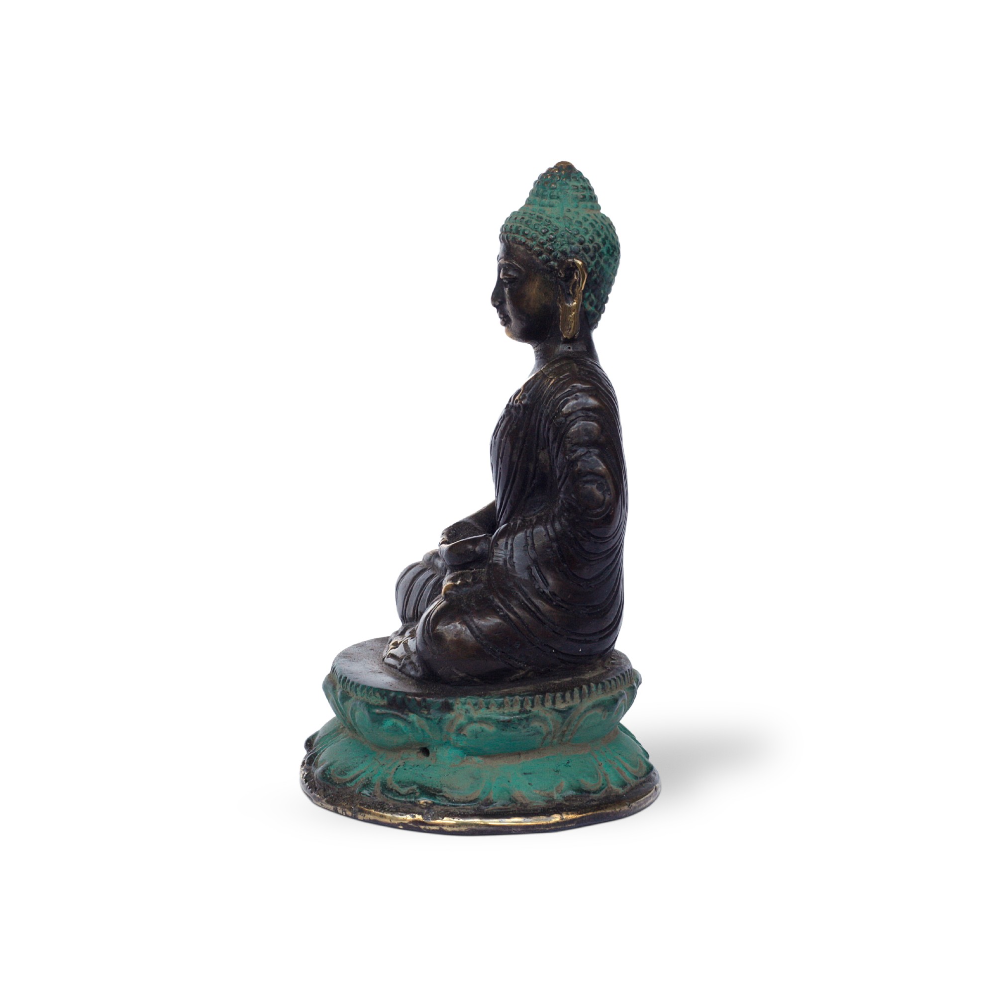 Bronze-Skulptur 'Buddha sitzend', H 12 cm, Ø 7 cm von fischer's lagerhaus