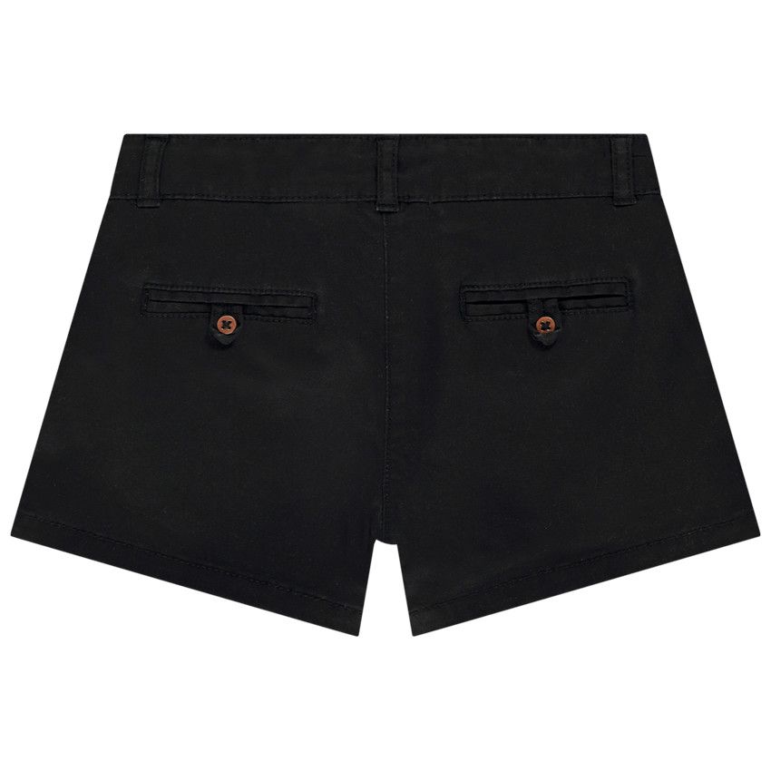 Short en twill avec poches volantées pour fille - Noir