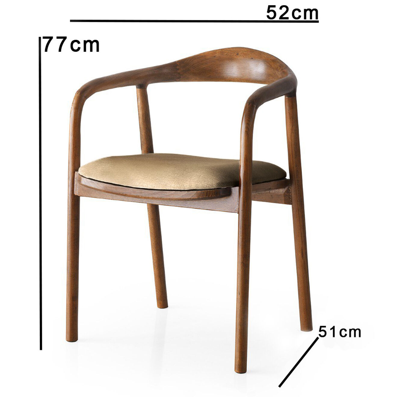 Wooden Art Chaise PA marron clair - 52x77x51 cm