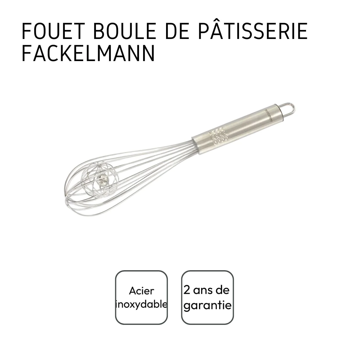Fouet de cuisine et pâtisserie en inox avec bille 26,5 cm Ovale Limite