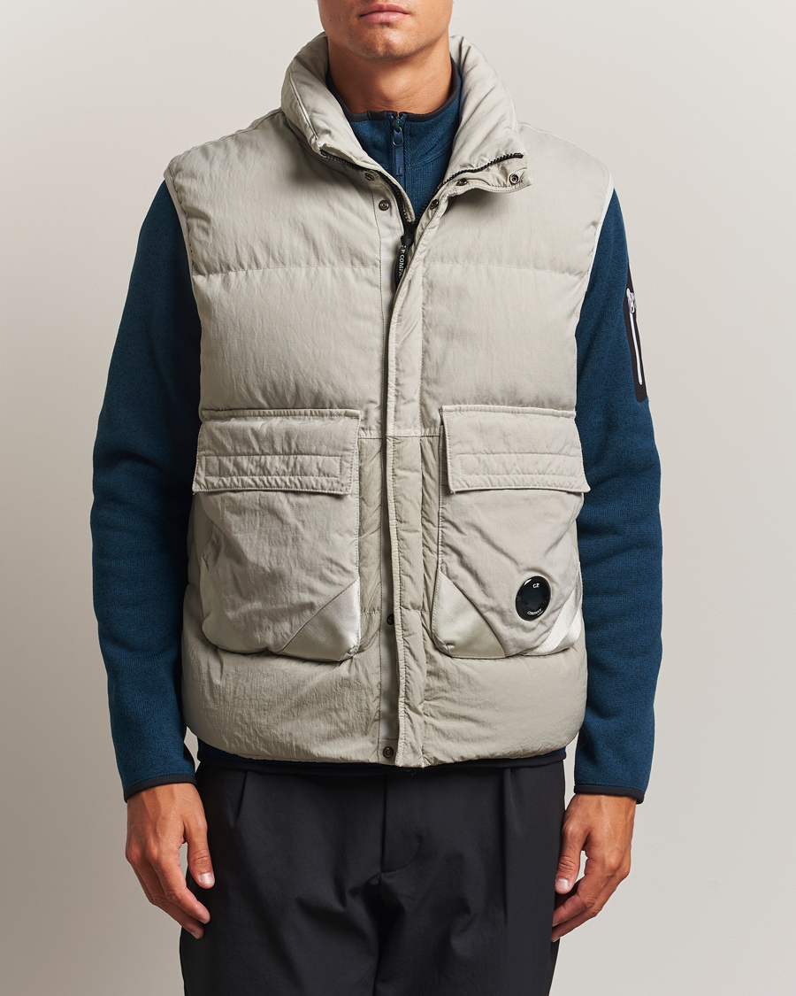 C.P. Company Eco Chrome Mixed Down Vest Light Grey