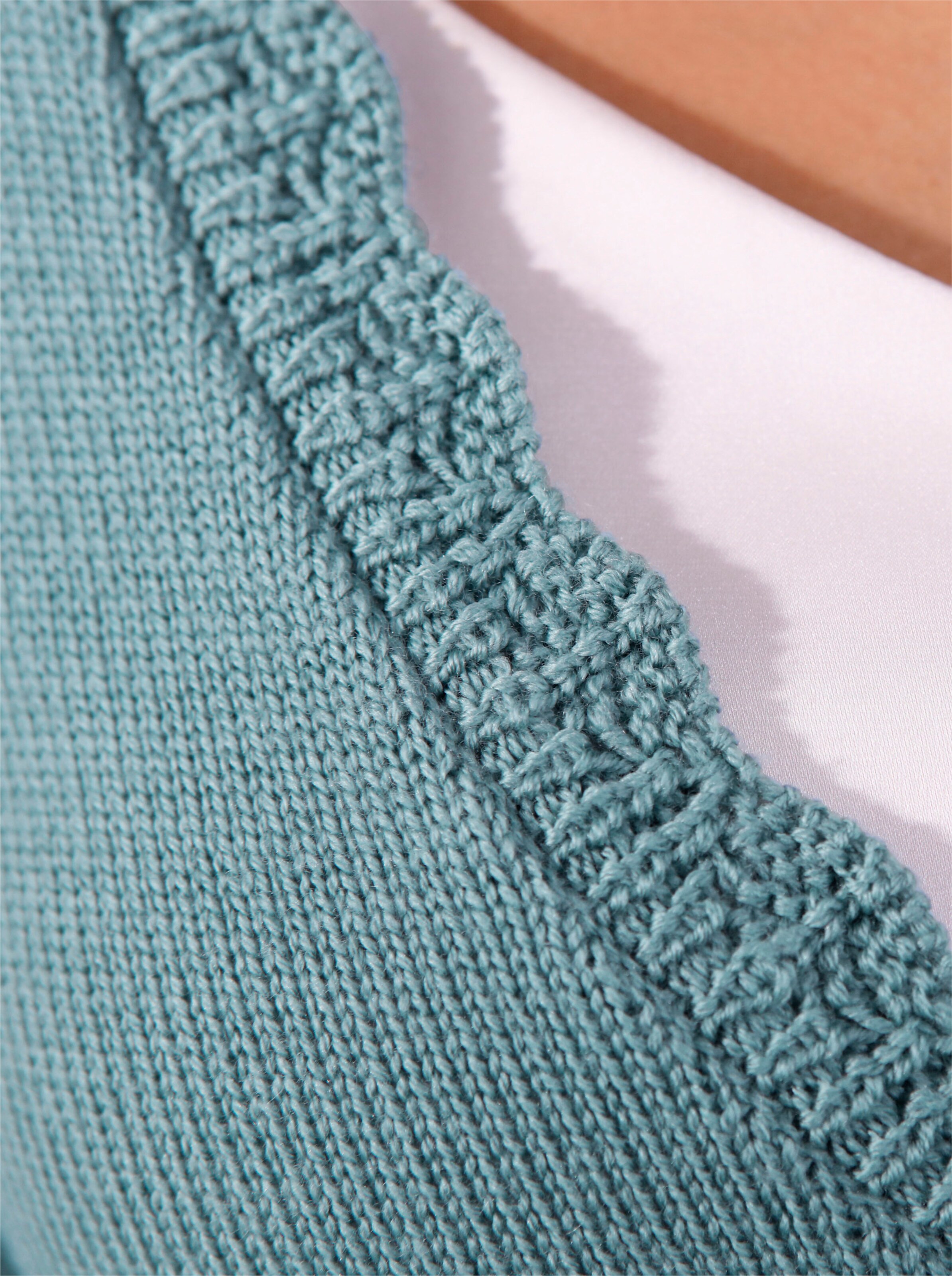 CREATION L PREMIUM Merino-Strickjacke in jade