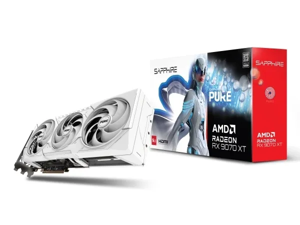 Sapphire Pure Radeon RX 9070 XT - Grafikkort - Radeon RX 9070 XT - 16 GB GDDR6 - PCIe 5.0 x16 - 2 x DisplayPort, 2 x HDMI