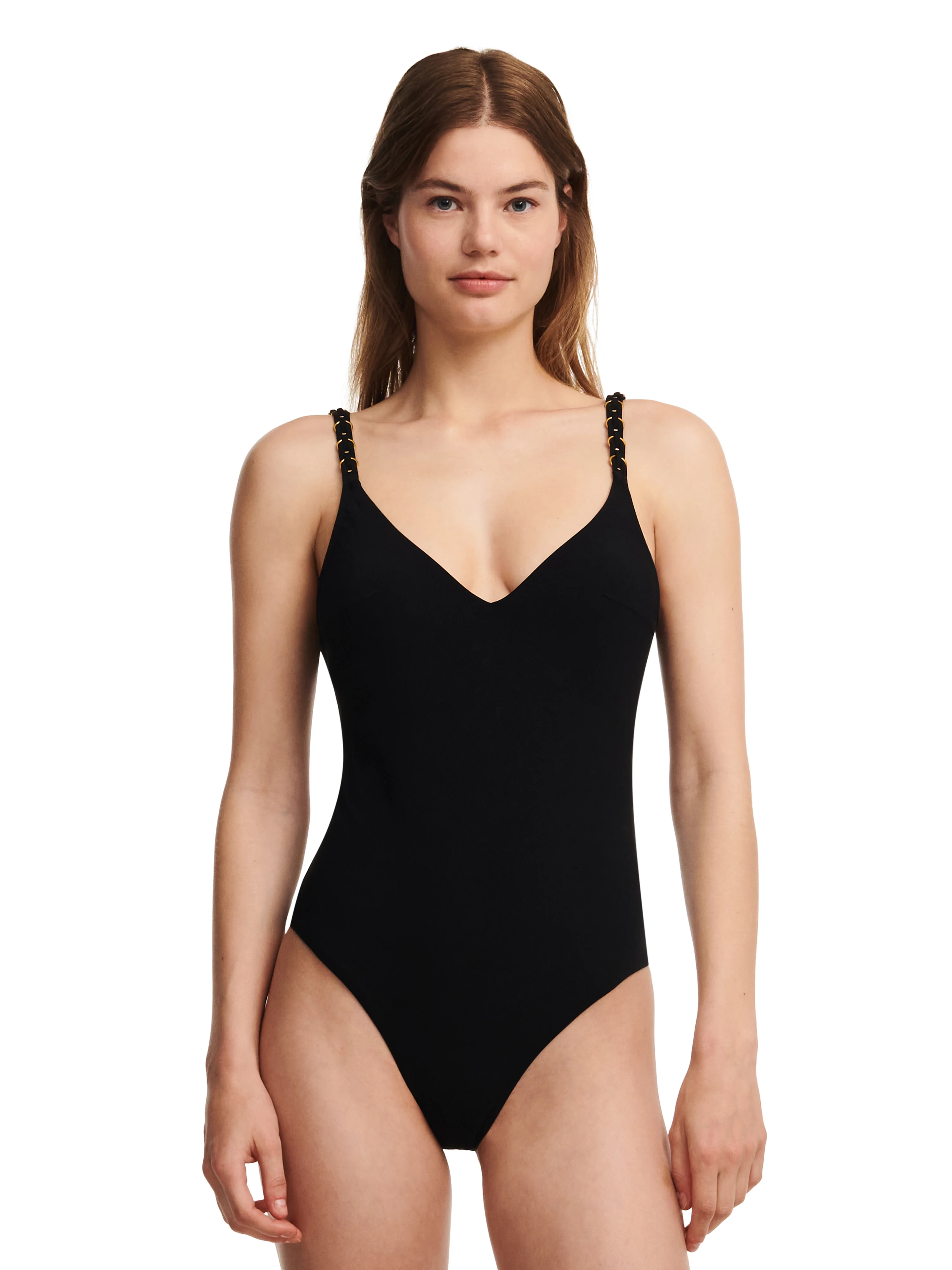 EMBLEM - Maillot de bain 1 pièce sans armature triangle coques spacer | Noir
