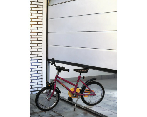 ARON Basic Garagedeur Sectionaaldeur 40 mm L-profiel Slategrain RAL 9010 Zuiver Wit 2500x2125 mm incl. Garagedeuropener, 2 x 2-kanaals handzenders, binnendrukknop IT1-1b