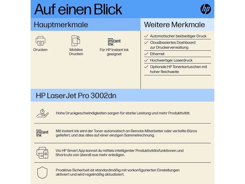 HP LaserJet Pro 3002dn - Printer - S/H - Duplex - laser - A4/Legal - 1200 x 1200 dpi - op til 33 spm - kapacitet: 250 ark - USB 2.0, LAN