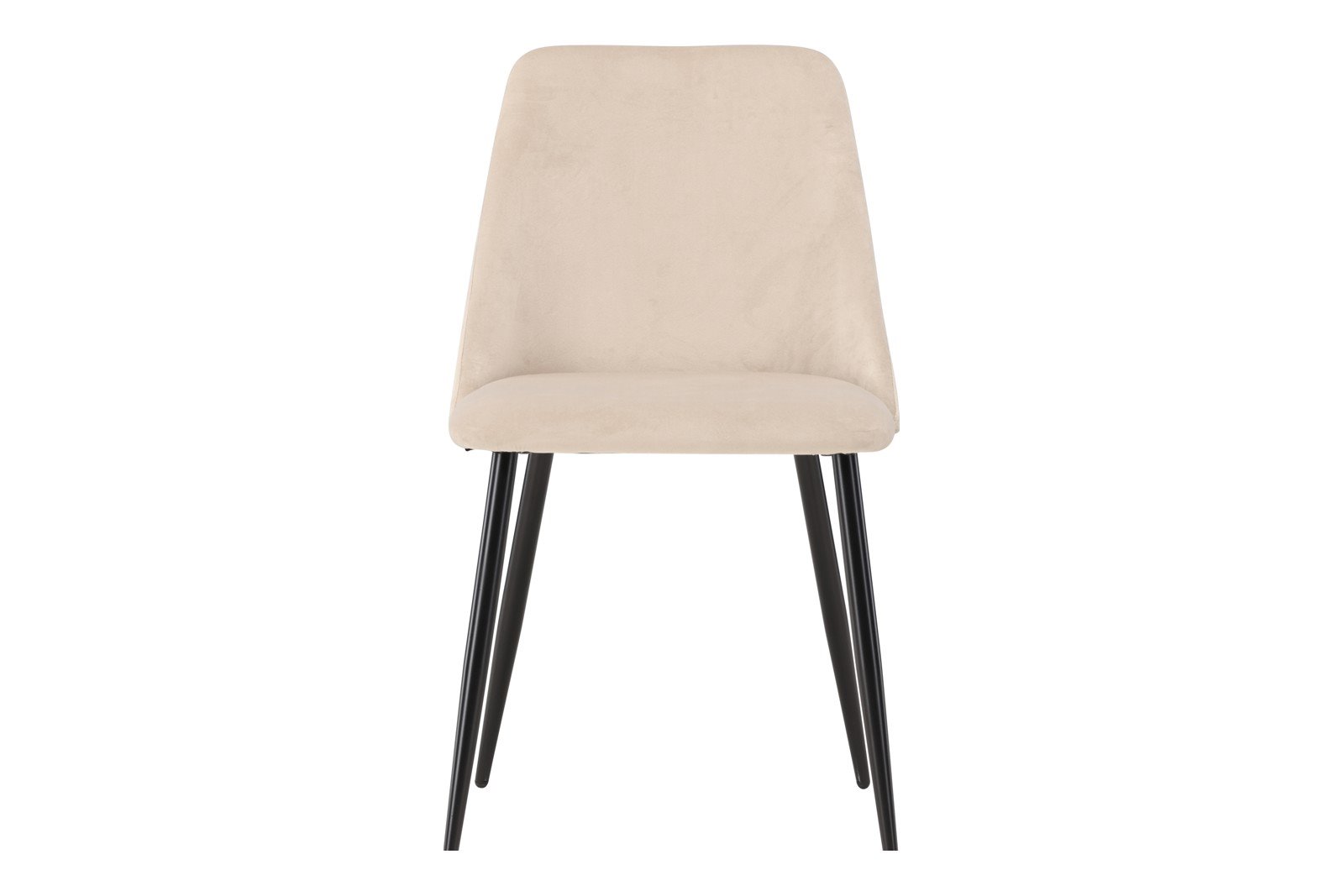 Night Spisestol. Sett av 2. Sett av 2. Beige fløyelsstoff med sortlakkerte ben.