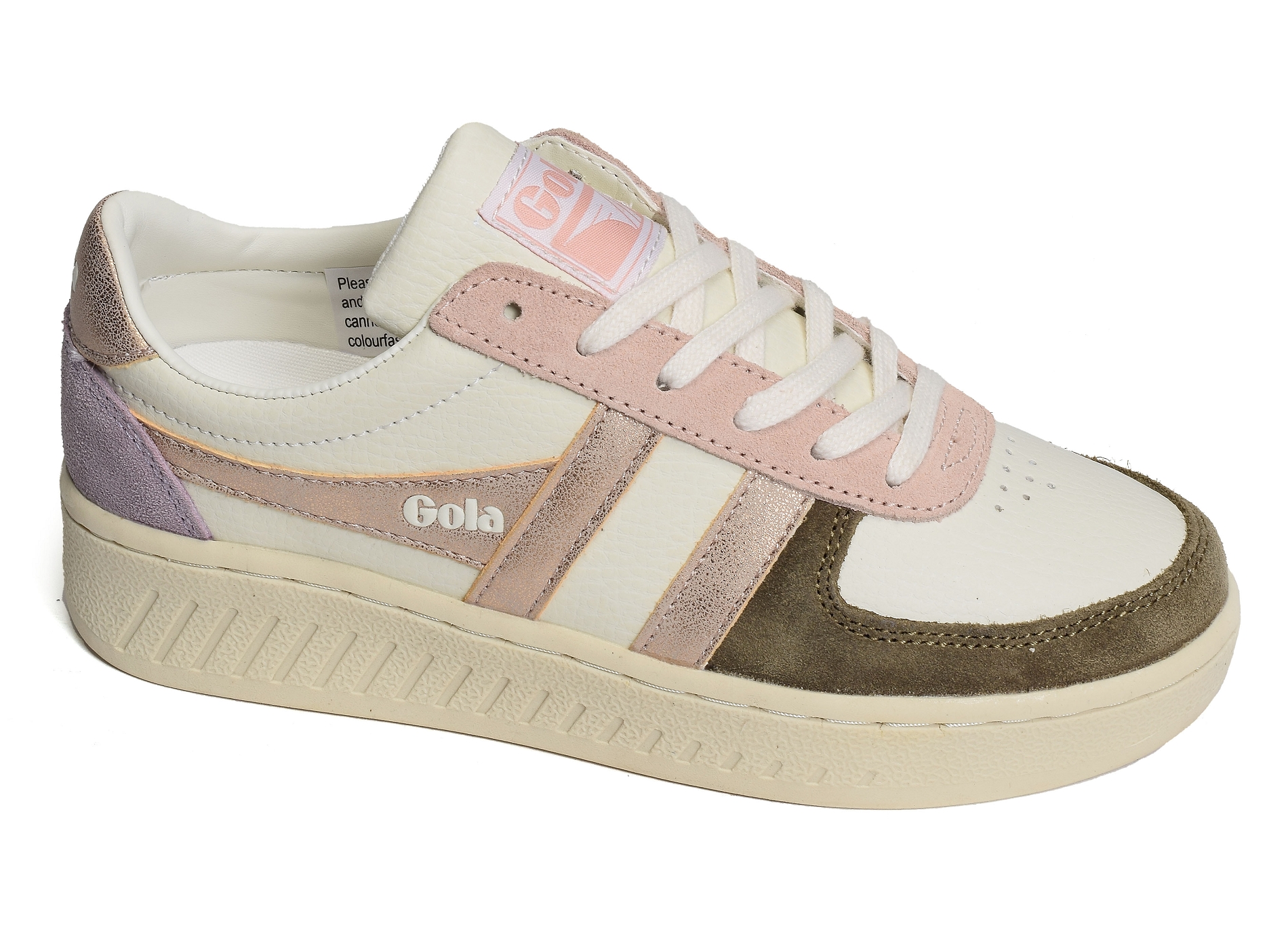 Grandslam quadrant trainers w blanc rose