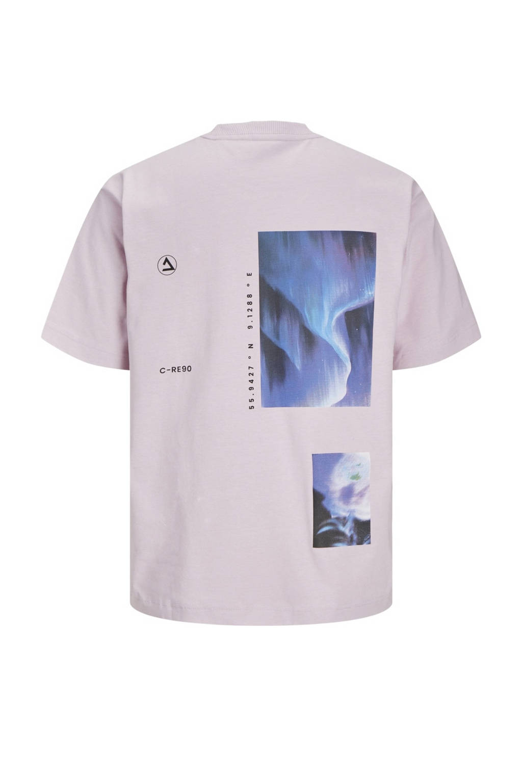 JACK & JONES T-shirt JCOSOLARRIZE met backprint zachtlila