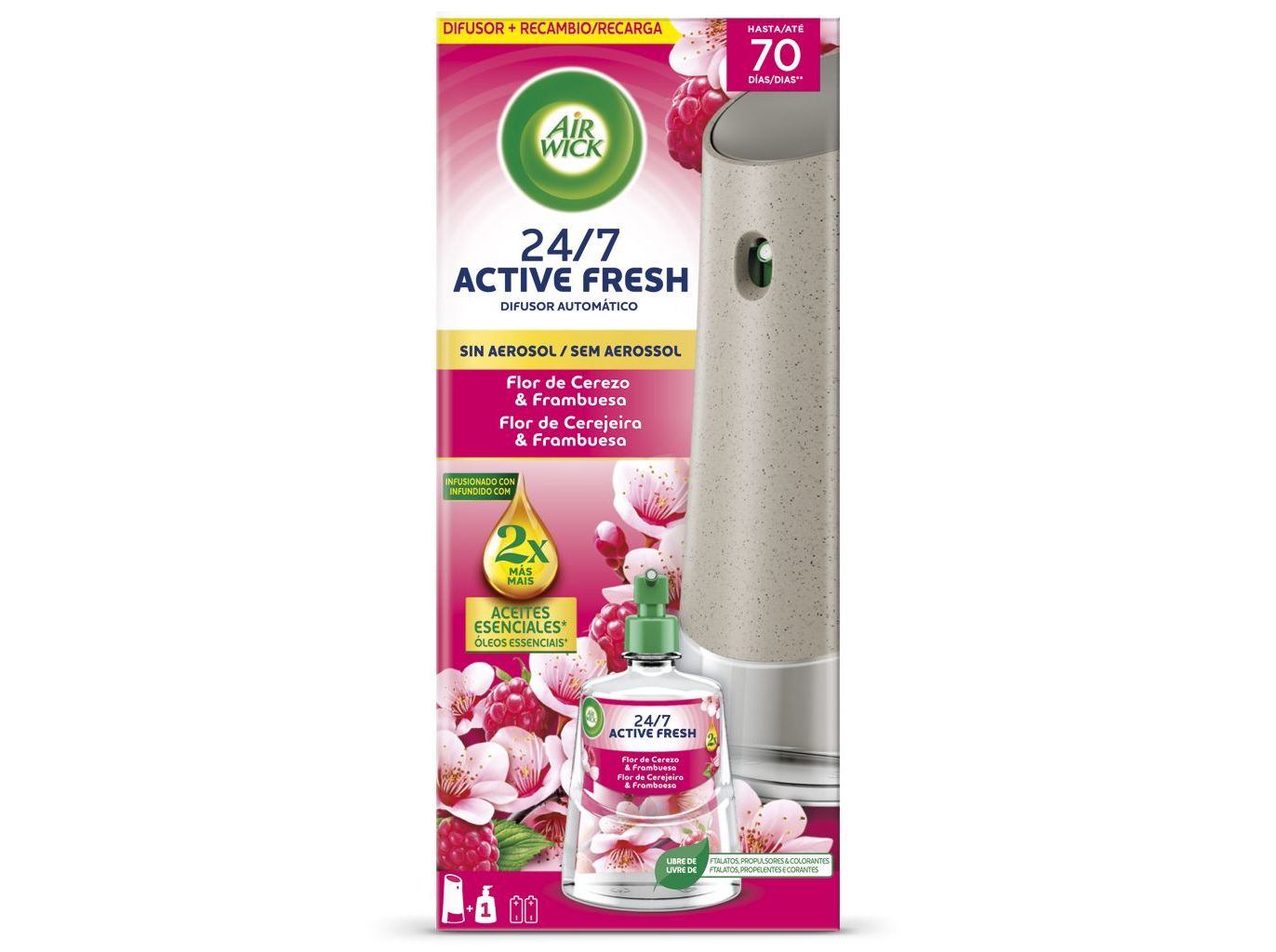 AMBIENTADOR AIRWICK ACTIVE FRESH FLOR DE CEREJEIRA 228ML