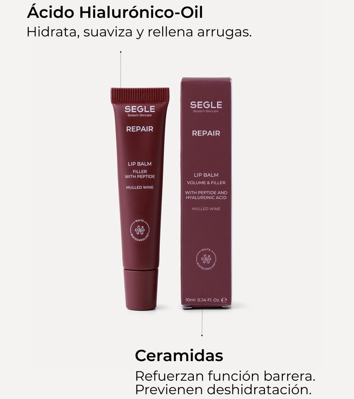 SEGLE - Bálsamo labial com peptídeos Repair - Mulled Wine