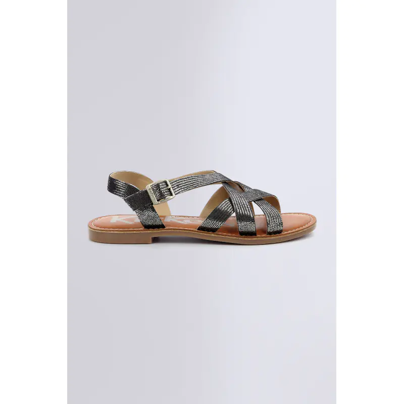 Kick diana Gris metal SANDALES Cuir Femme