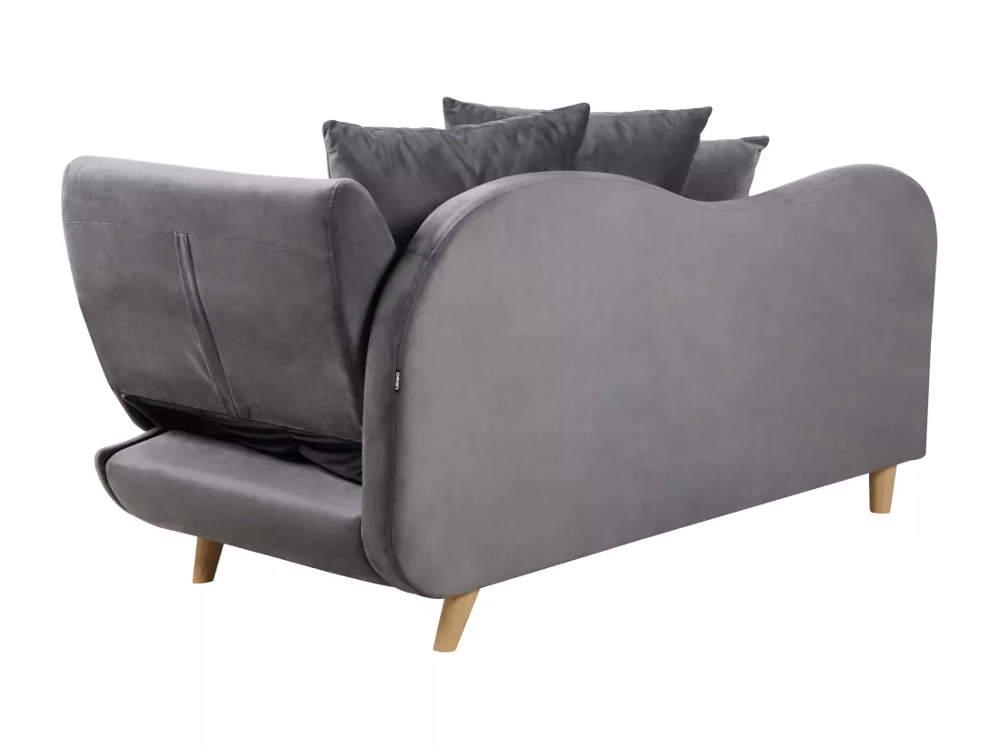 Chaise longue côté droit en velours gris foncé MERI II