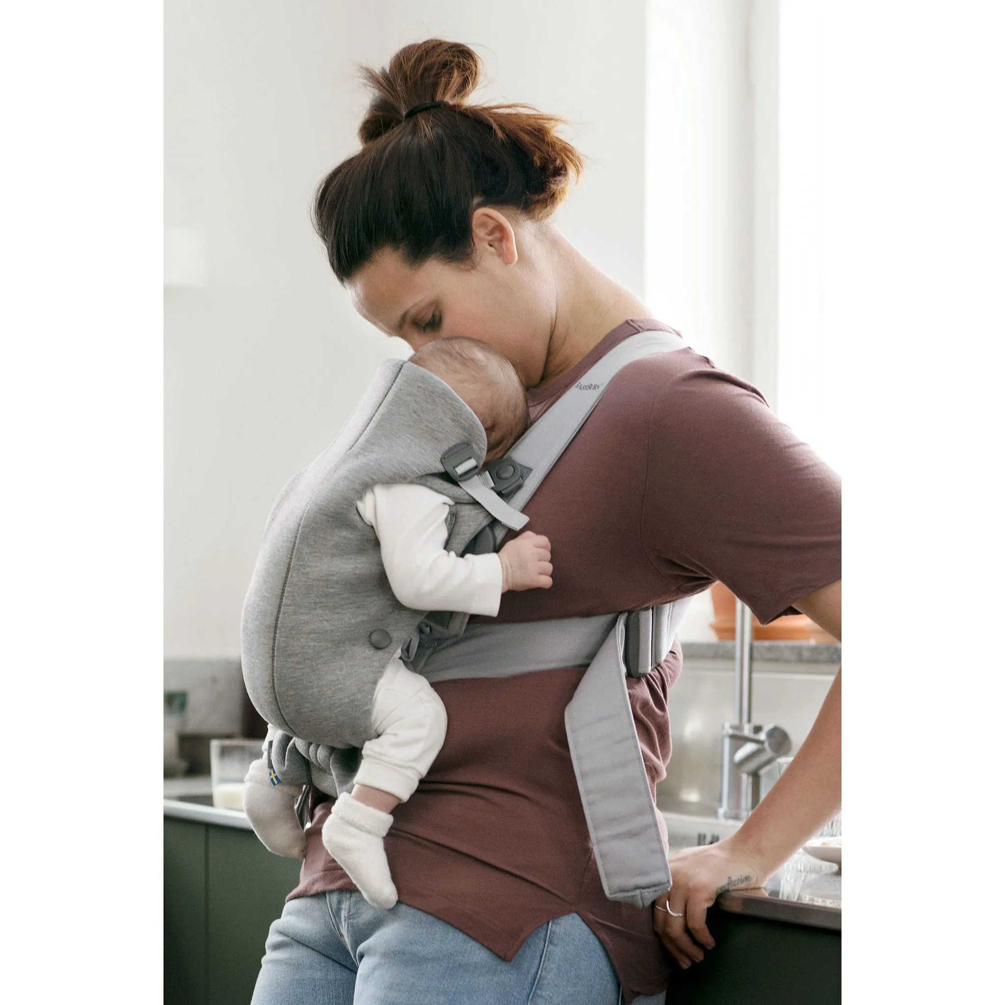 Babybjorn Porte-Bébé Mini 3D Jersey - Gris Light