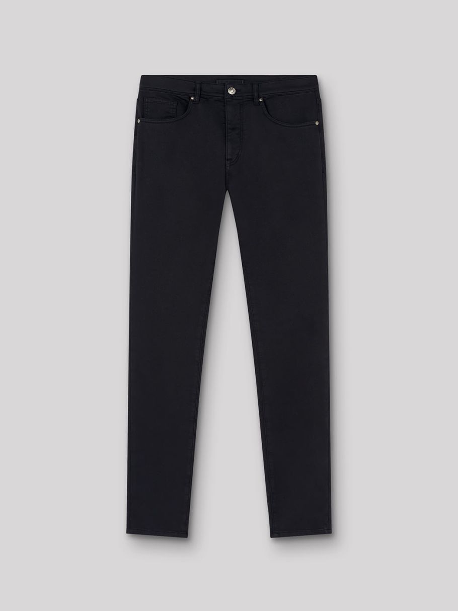 Jean couleur slim en coton élasthane uni