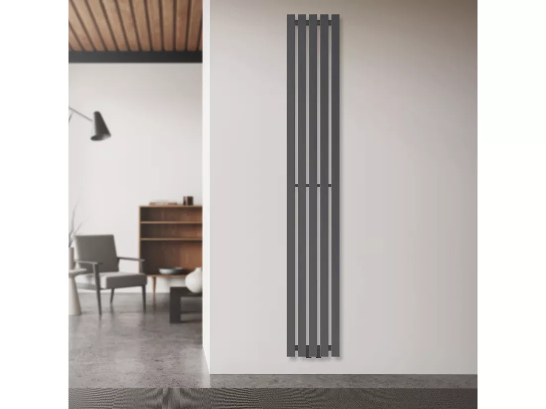Radiateur Stella à panneaux anthracite 260x1800mm raccord central salle de bain