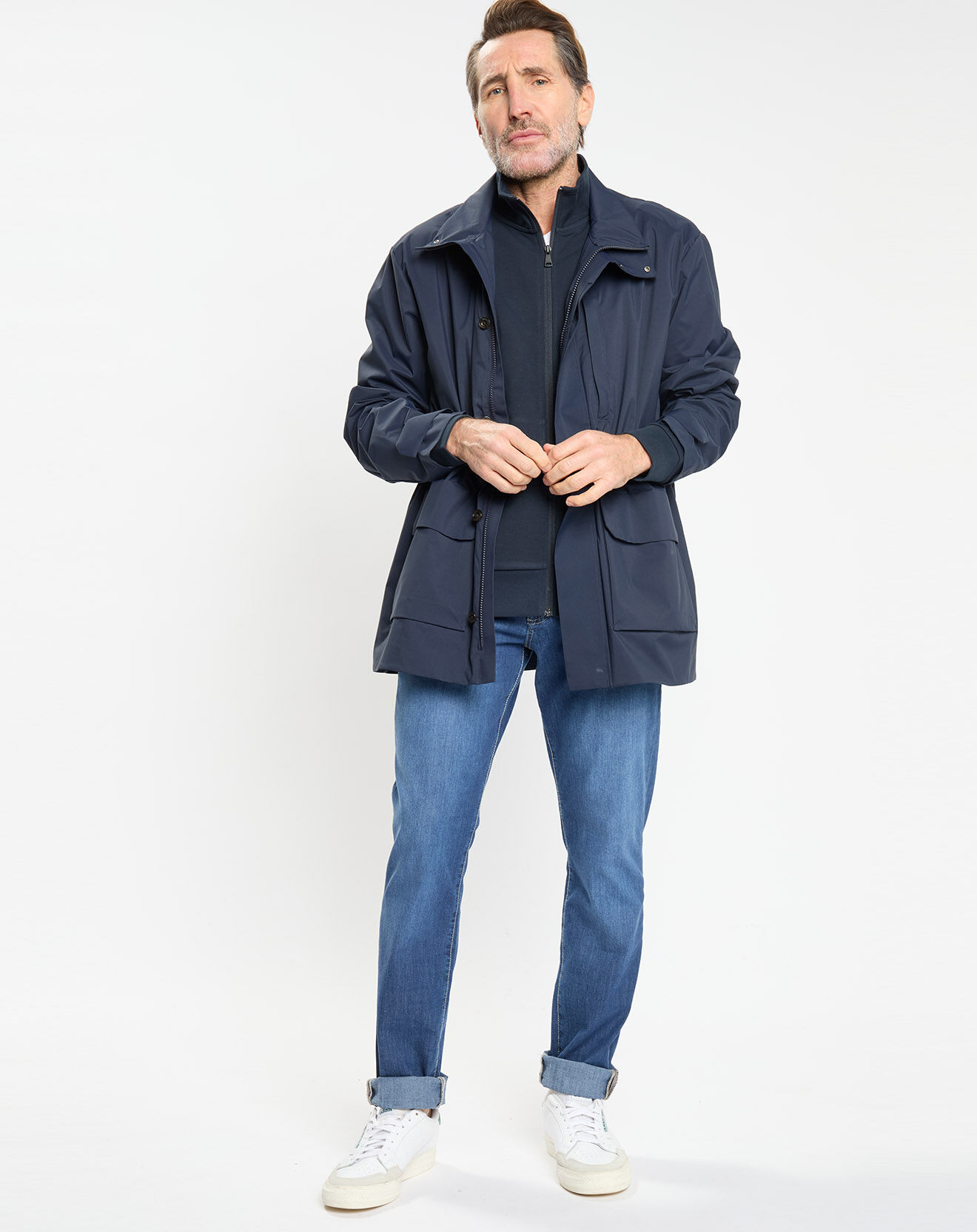 Hackett London Parka imperméable Technique Vélo bleu marine