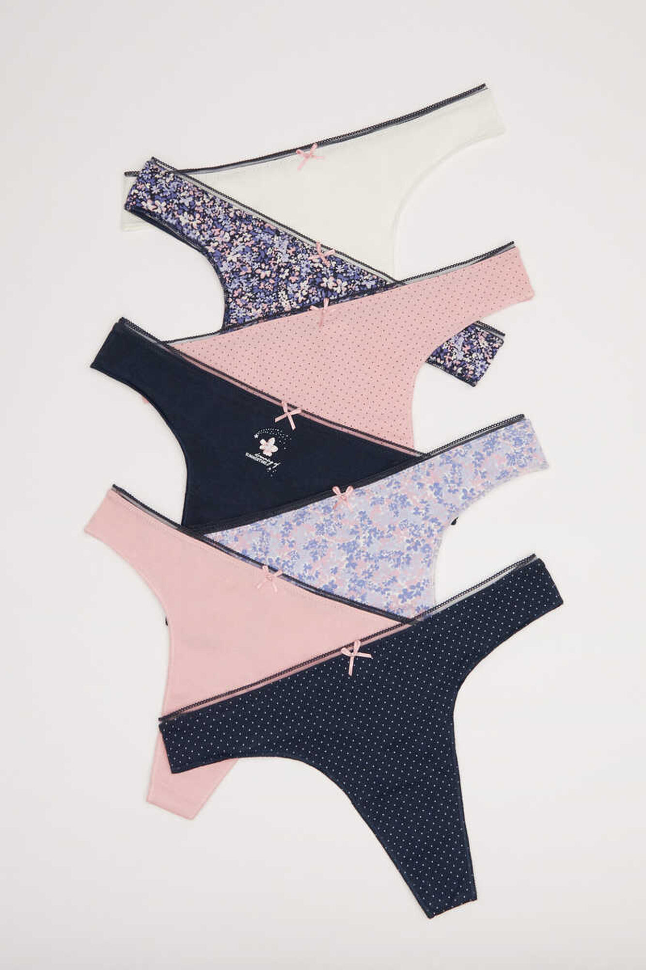 Pacote com 7 tangas de algodão estampadas