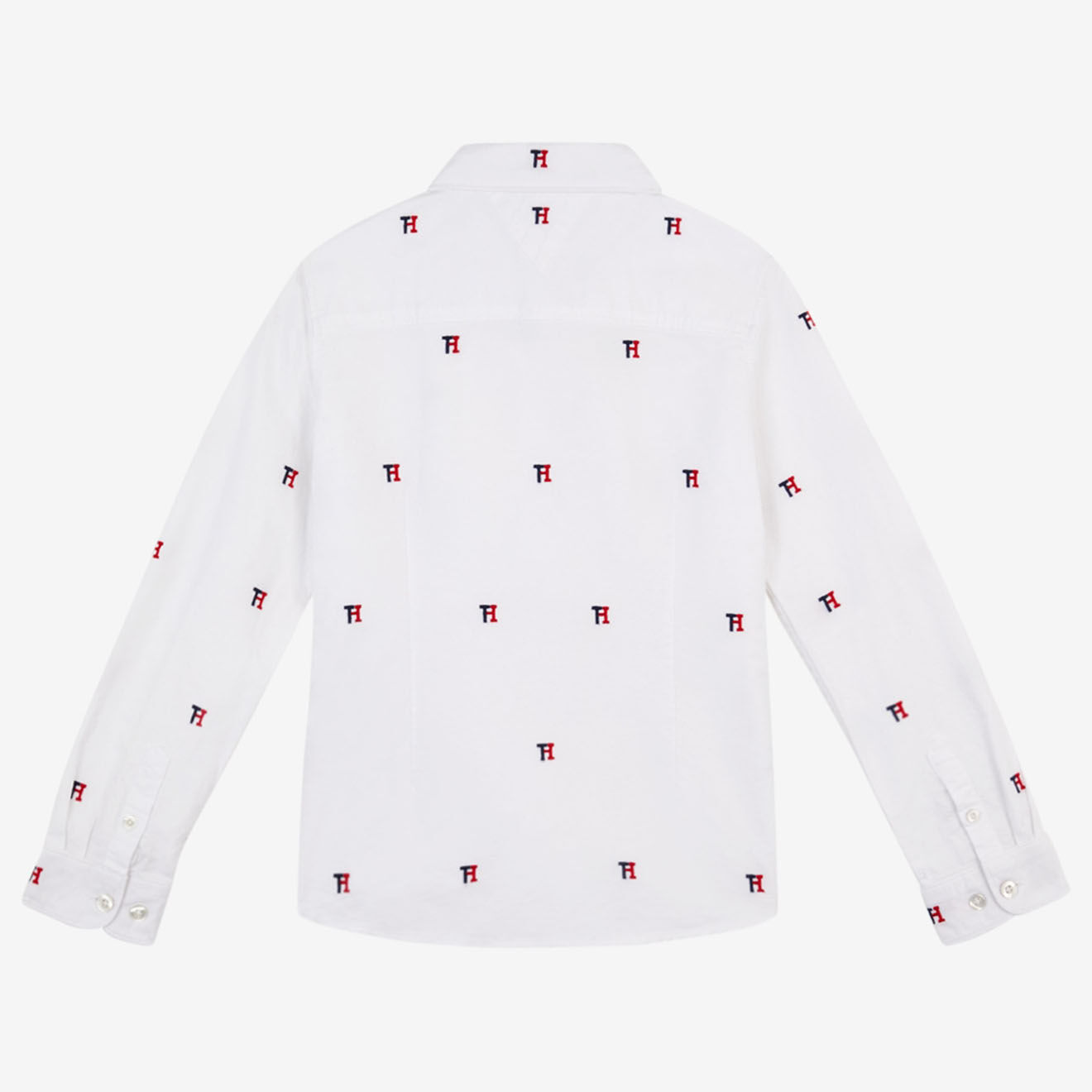 Tommy Hilfiger Chemise en Coton Oxford à logos blanche