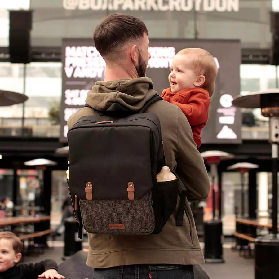 Babymel Wickelrucksack ECO George Black-Tweed