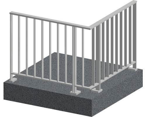Pertura Triton antraciet L-vormige aluminium leuning complete set voor vloermontage, 2,5 m