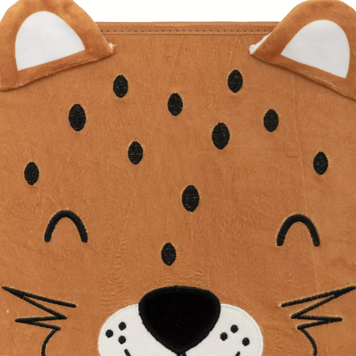 Panier de rangement pliant velours enfant (29 x 29 cm) Léo Marron
