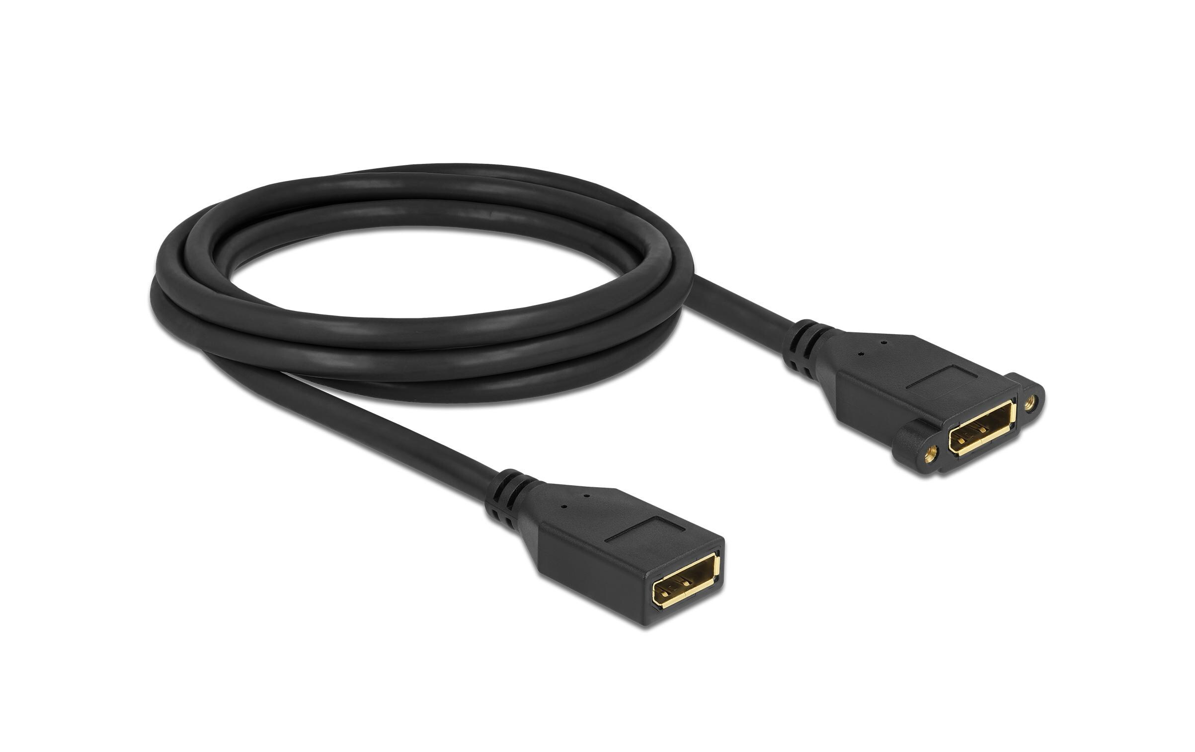 Verlängerungskabel DisplayPort - DisplayPort, 2 mDisplayPort 1.2 Kabel Buchse zu Buchse zum Einbau 4K 60 Hz 2 m