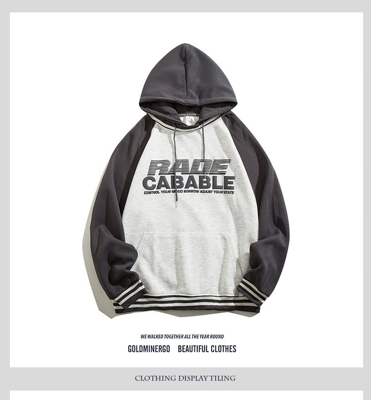 Yelmenor - Raglanmouw hoodie met trekkoord en letters