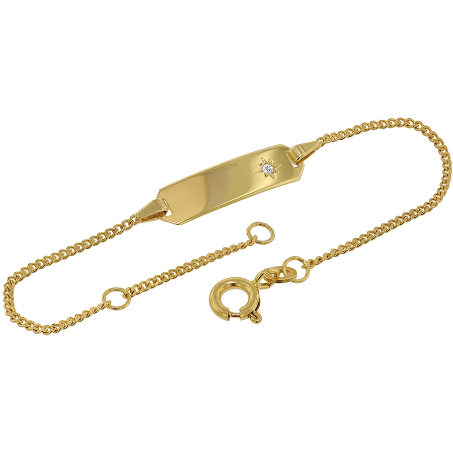 trendor Armband mit Gravur für Kinder Gold 333 (8 Karat) Länge 1412 cm gold