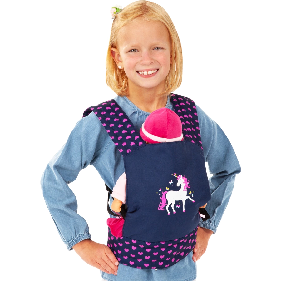 bayer Design Puppen-Tragegurtblau, mit Einhorn