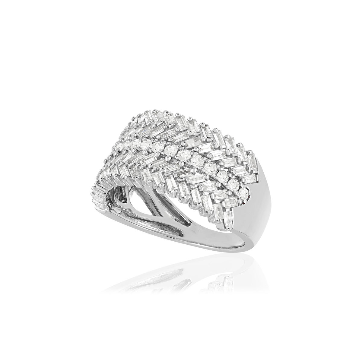 Bague or blanc 750 diamants
