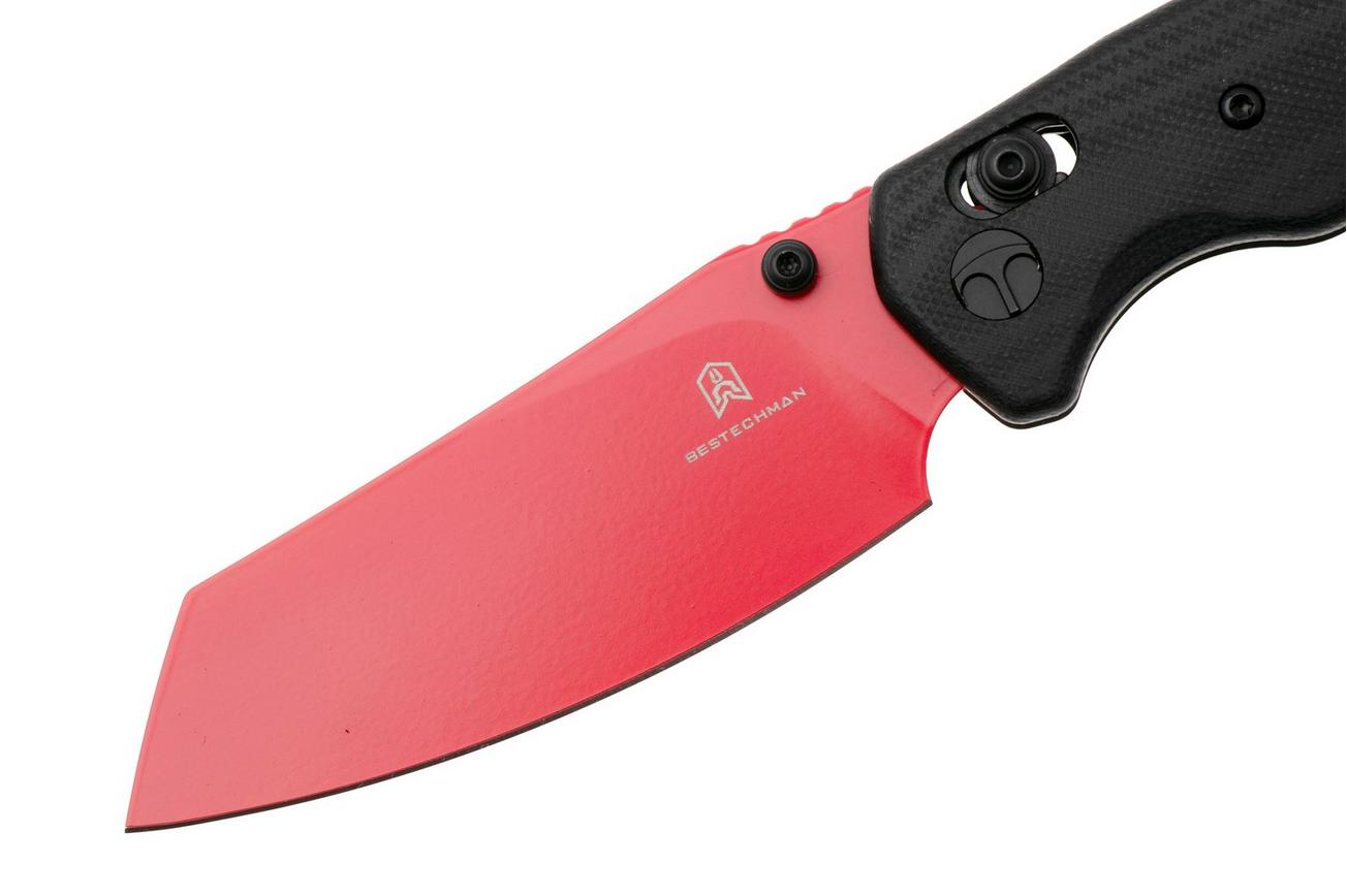 Bestechman Cicada's Wing BMK06F Red Coated 10Cr15MoV, Black G10, zakmes