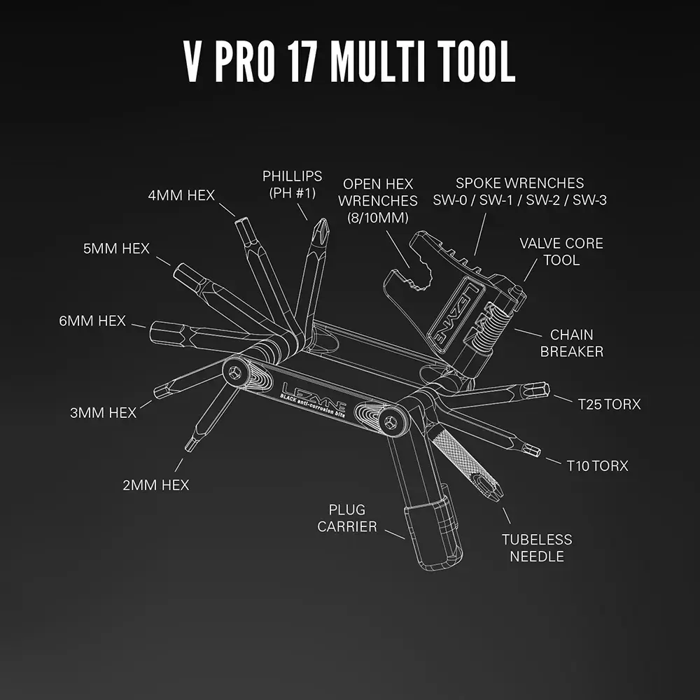 Lezyne V Pro 17 Multitool Zwart