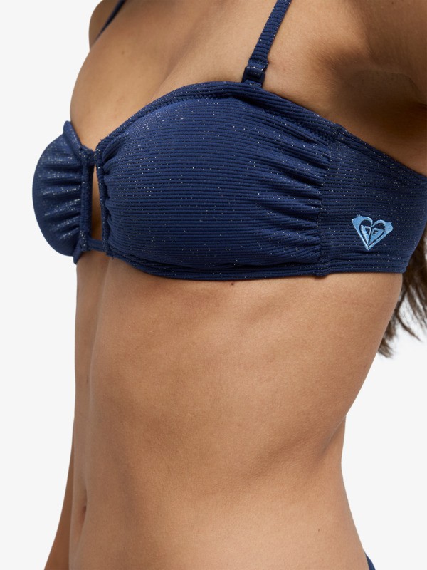 Roxy Shine Bandeau Haut de bikini bandeau Bleu Femme