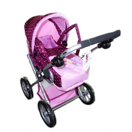 Bayer Chic 2000 Kombi-Puppenwagen LENI, Dots Brombeere