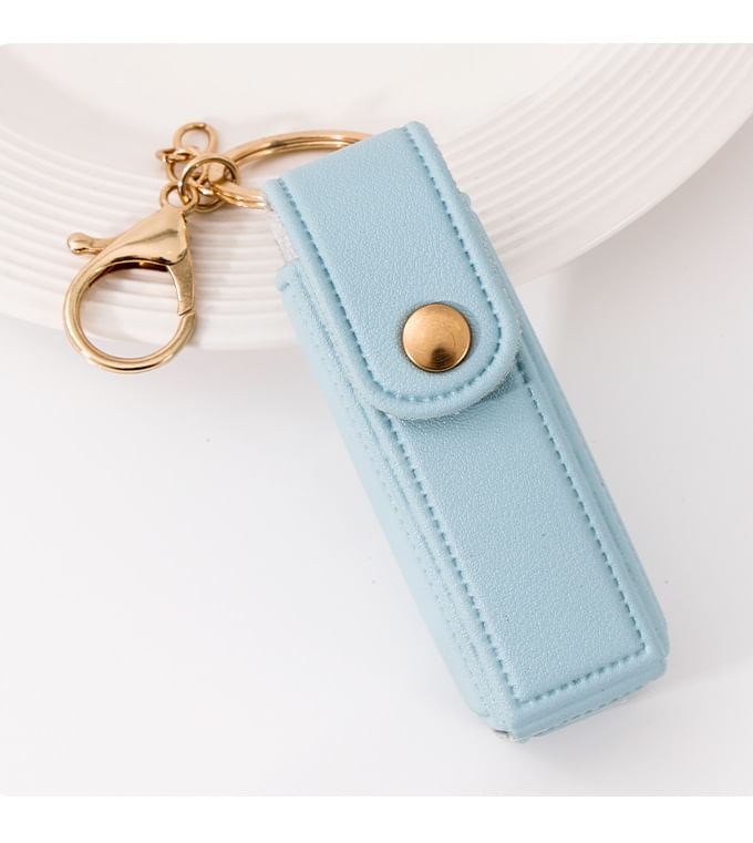 XIXI STUDIO - Hartvormige draagbare spiegel met lippenstift etui sleutelhanger